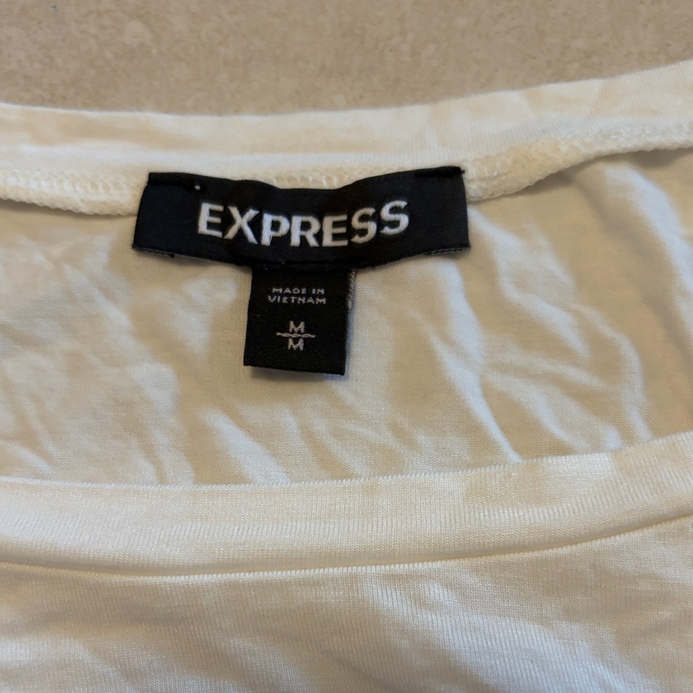 Express White Puff Sleeve Blouse - Picture 2 of 5
